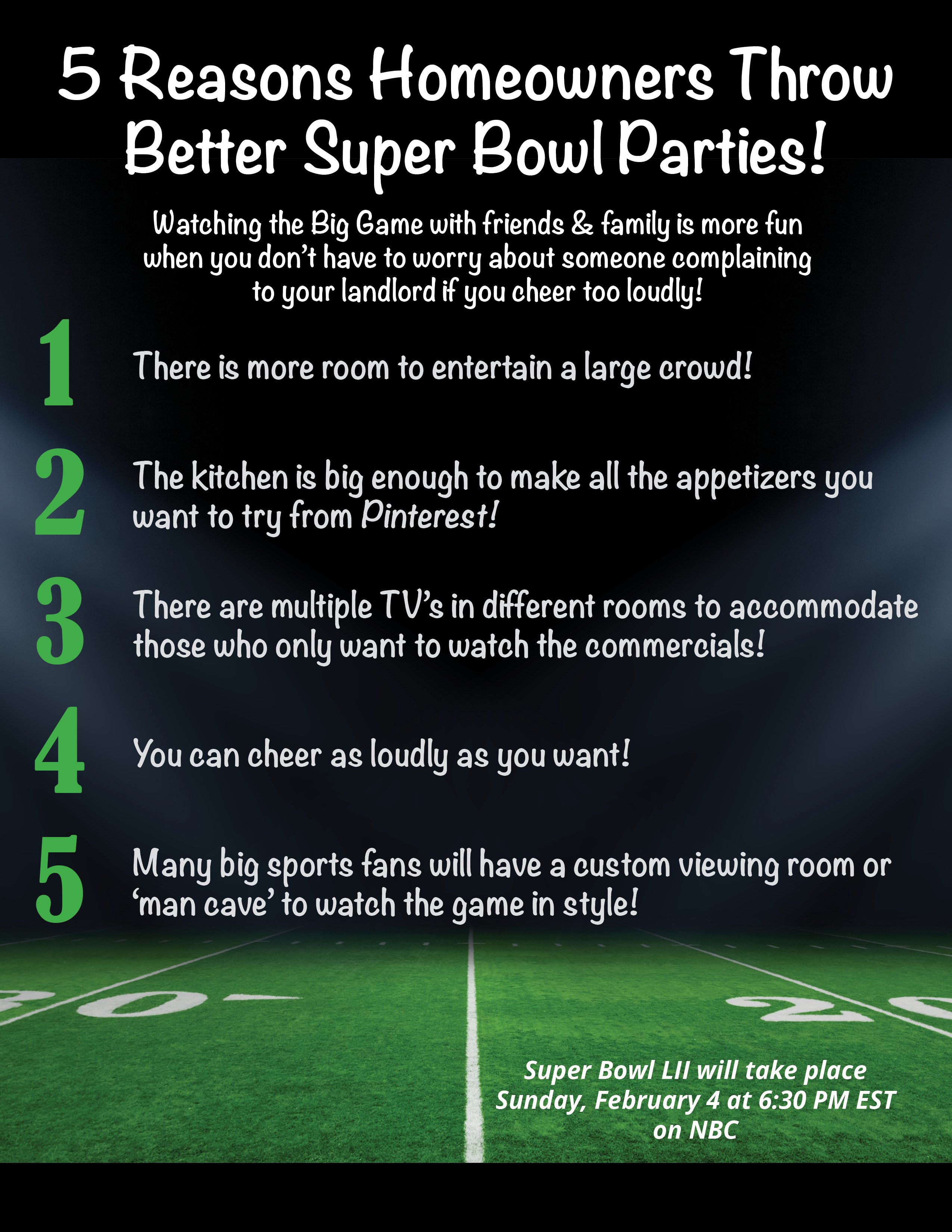 5 Reasons Homeowners Can Throw Better Super Bowl Parties! [INFOGRAPHIC]
