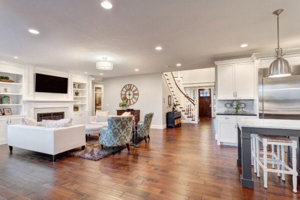 living room with hardwood floors