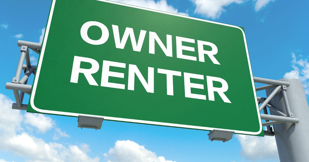 sign that says owner renter